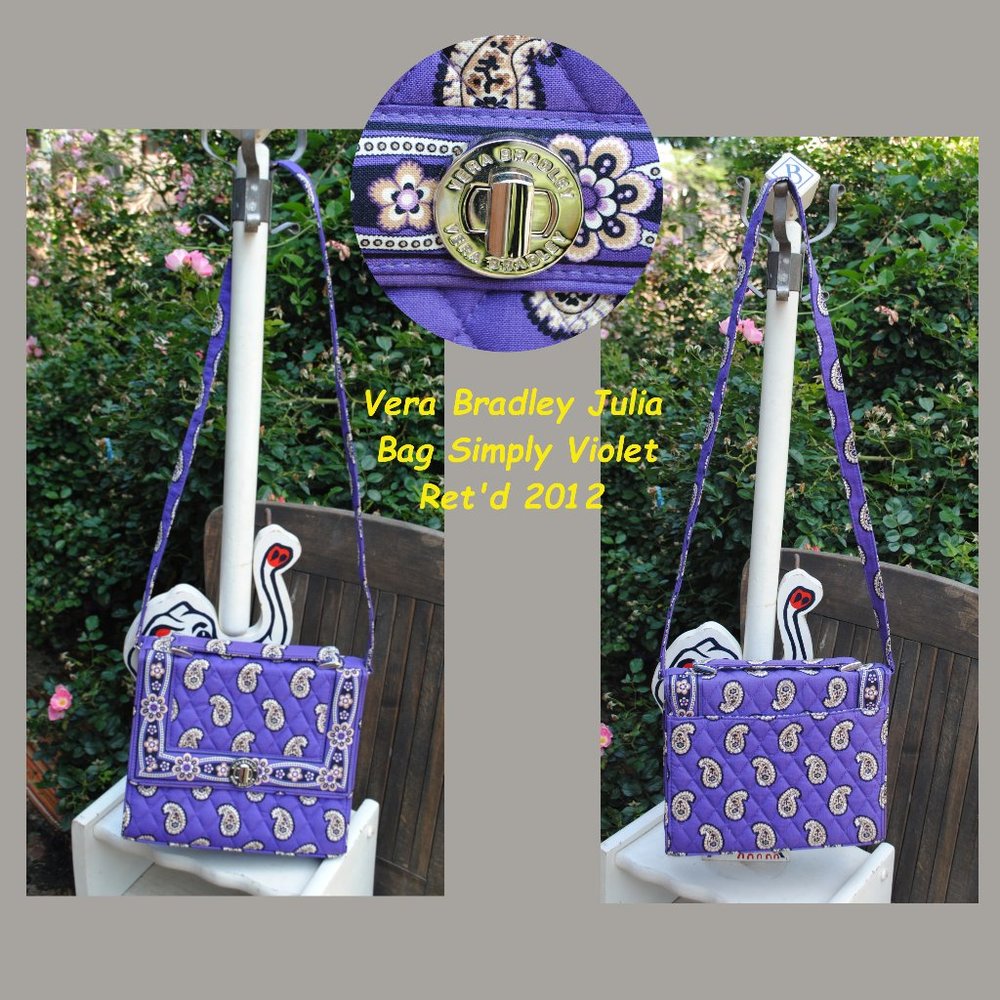 VERA BRADLEY Julia Style Simply Violet Bag EUC